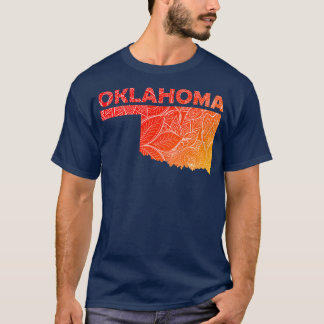 Camiseta Mapa de arte colorido mandala de Oklahoma con text