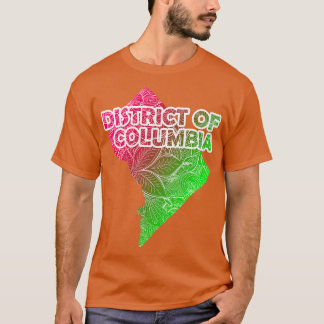 Camiseta Mapa de arte colorido mandala del Distrito de Colu