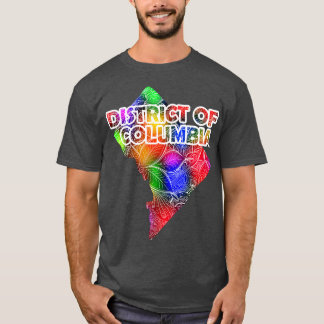 Camiseta Mapa de arte colorido mandala del Distrito de Colu