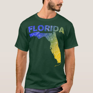 Camiseta Mapa de arte de mandala colorida de Florida con te