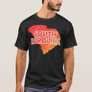 Camiseta Mapa de arte de mandala colorida de South olina co