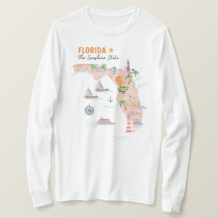 Camiseta Mapa de arte del estado de California en acuarela