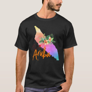 Camiseta Mapa de Aruba Vacaciones Familiares Chicas viaje c