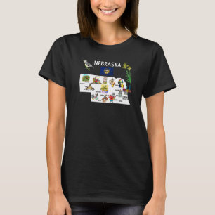 Camiseta Mapa de Atracciones Turísticas de Ciudades del Est