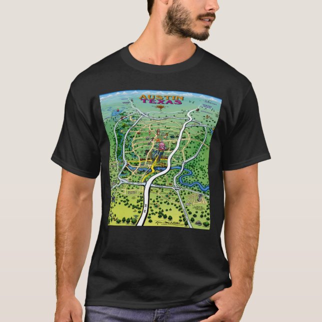 Camiseta Mapa de Austin (Anverso)