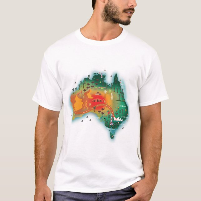 Camiseta Mapa de Australia (Anverso)