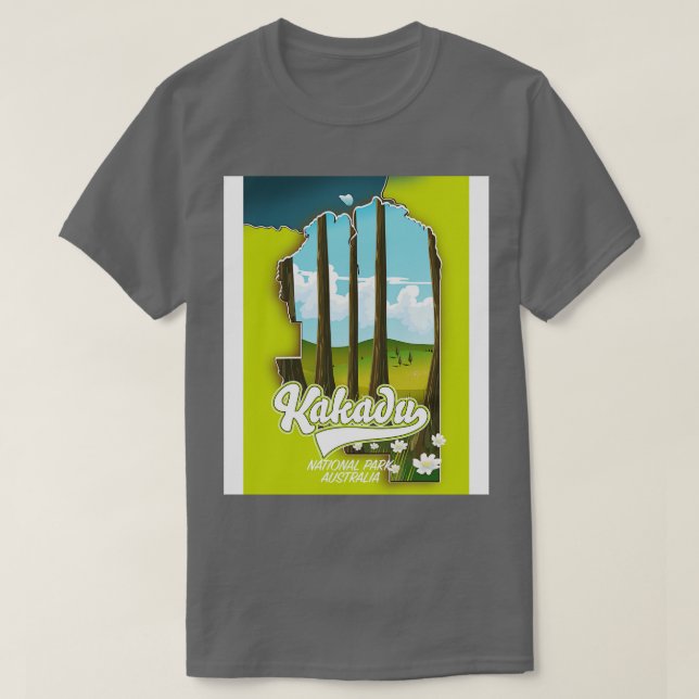 Camiseta Mapa de Australia del parque nacional de Kakadu (Diseño del anverso)