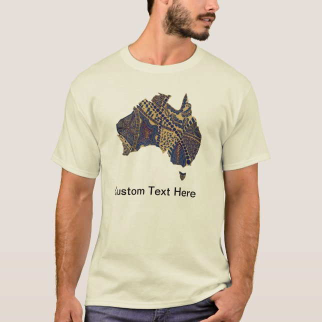 Camiseta Mapa de Australia Tan-Blue-Red (Anverso)