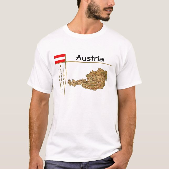 Camiseta Mapa de Austria + Bandera + Título T-Shirt (Anverso)
