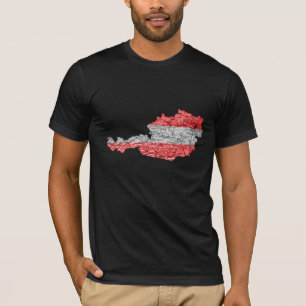 Camiseta Mapa de Austria Colores de la Bandera