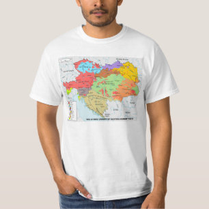 Camiseta Mapa de Austria-Hungría de la diversidad étnica 