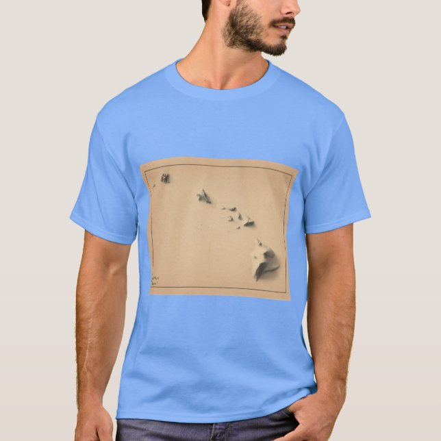 Camiseta Mapa de ayuda de Hawaii sombreado 3D digitalmente  (Anverso)