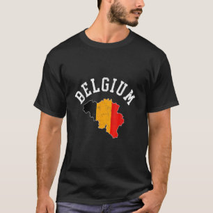 Camiseta Mapa de bandera belga patriótica vintage con probl