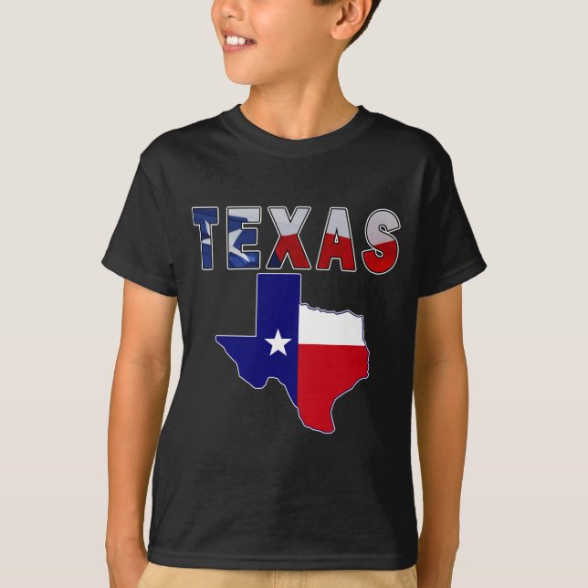 Camiseta Mapa de bandera con Texas (Anverso)