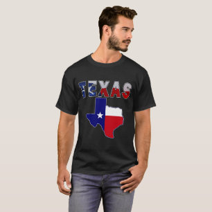 Camiseta Mapa de bandera con Texas