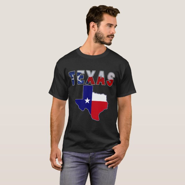 Camiseta Mapa de bandera con Texas (Anverso completo)