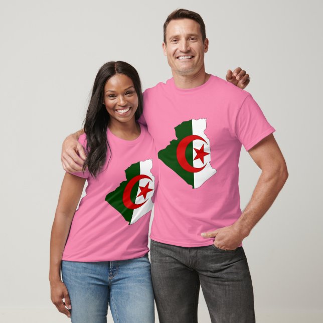 Camiseta Mapa de bandera de Argelia (Unisexo)