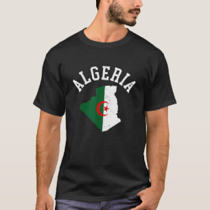 Camiseta Mapa de bandera de Argelia patriótica añeja pertur