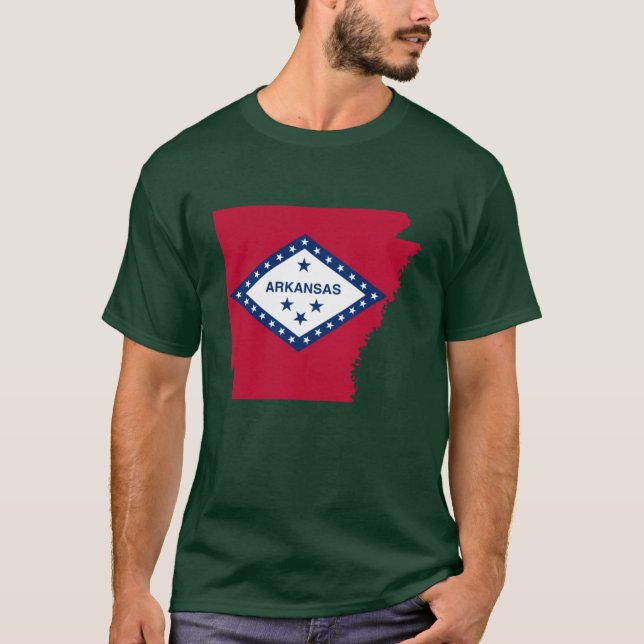 Camiseta Mapa de bandera de Arkansas (Anverso)