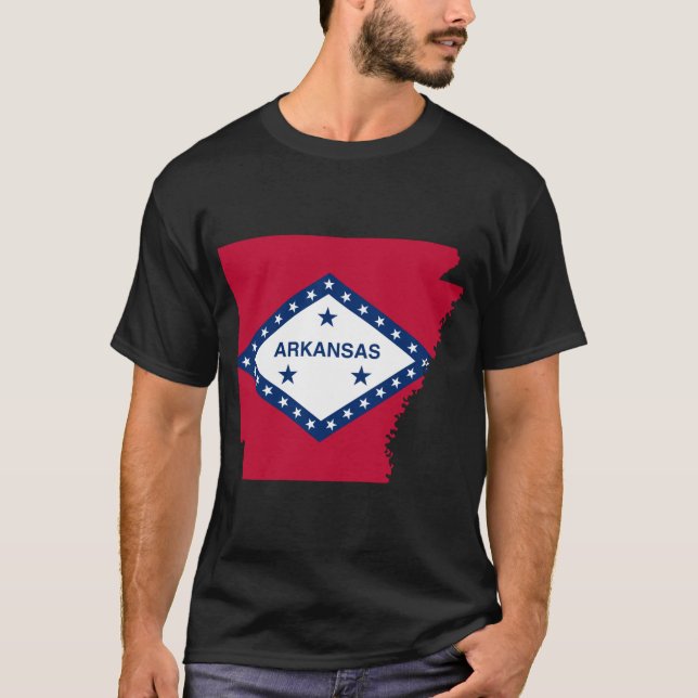 Camiseta Mapa de bandera de Arkansas (Anverso)