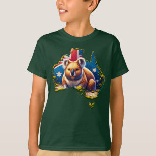Camiseta Mapa de bandera de Australia Koala Bear