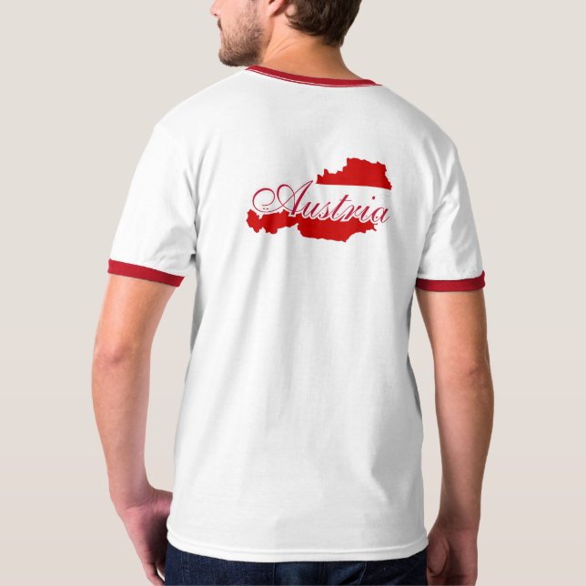 Camiseta Mapa de bandera de Austria (Reverso)