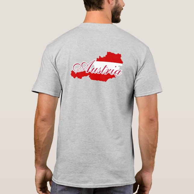 Camiseta Mapa de bandera de Austria (Reverso)