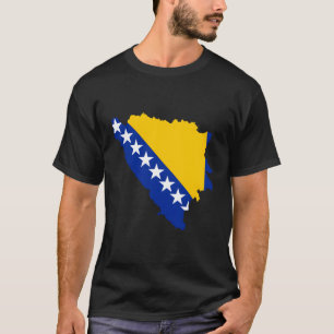 Camiseta Mapa De Bandera De Bosnia Y Herzegovina