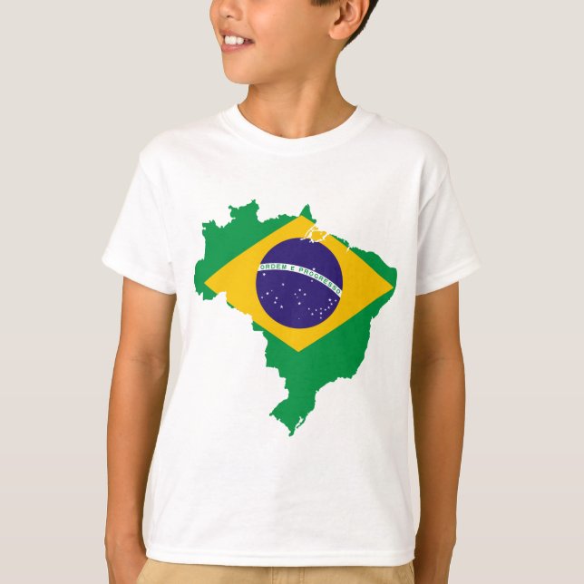 Camiseta mapa de bandera de brasil (Anverso)
