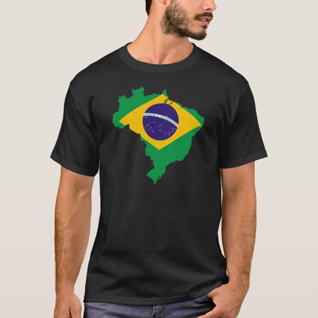 Camiseta mapa de bandera de brasil (Anverso)