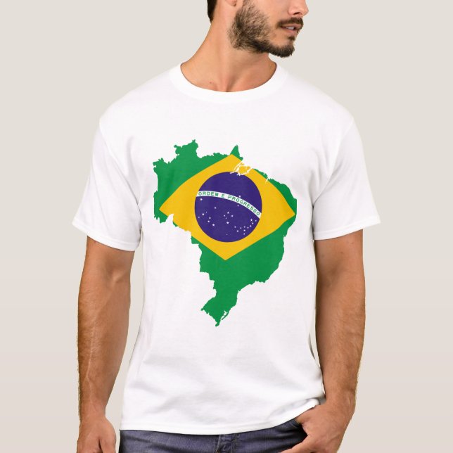Camiseta mapa de bandera de brasil (Anverso)