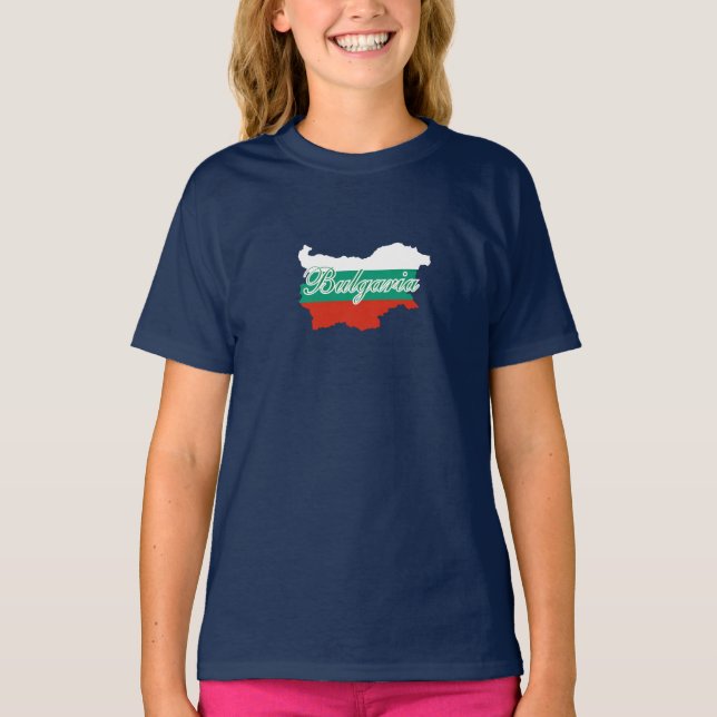 Camiseta Mapa de bandera de Bulgaria (Anverso)