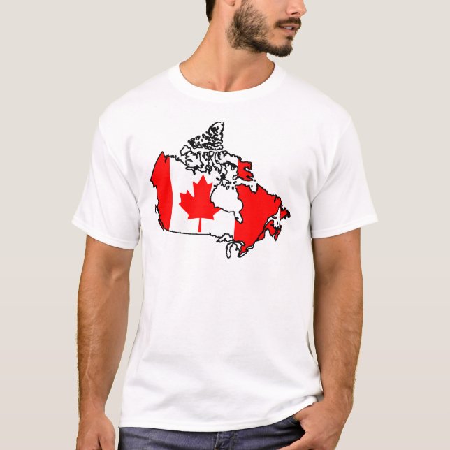 Camiseta mapa de bandera de canadá (Anverso)