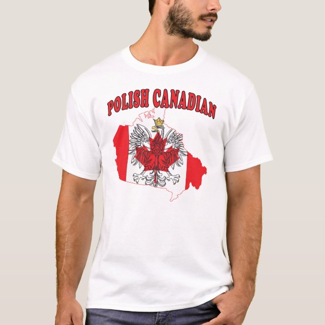 Camiseta Mapa de bandera de Canadá en Polonia (Anverso)