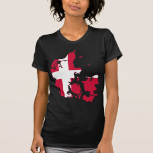 Camiseta Mapa de bandera de Dinamarca DK