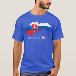 Camiseta Mapa de bandera de Eslovaquia Národný Tím T-Shi