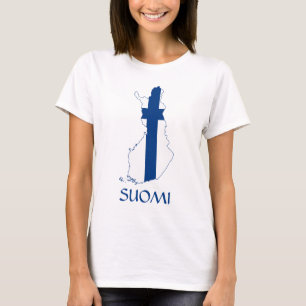 Camiseta Mapa de bandera de Finlandia "SUOMI"