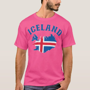 Camiseta Mapa de bandera de Islandia