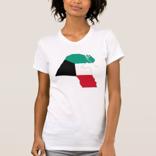 Camiseta Mapa de bandera de Kuwait