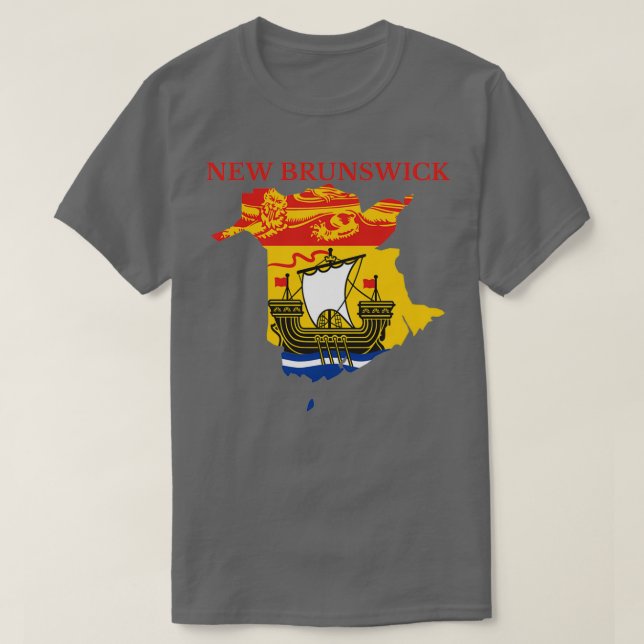Camiseta Mapa de bandera de Nueva Brunswick NB Canadá  (Diseño del anverso)