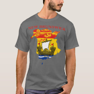 Camiseta Mapa de bandera de Nueva Brunswick NB Canadá 