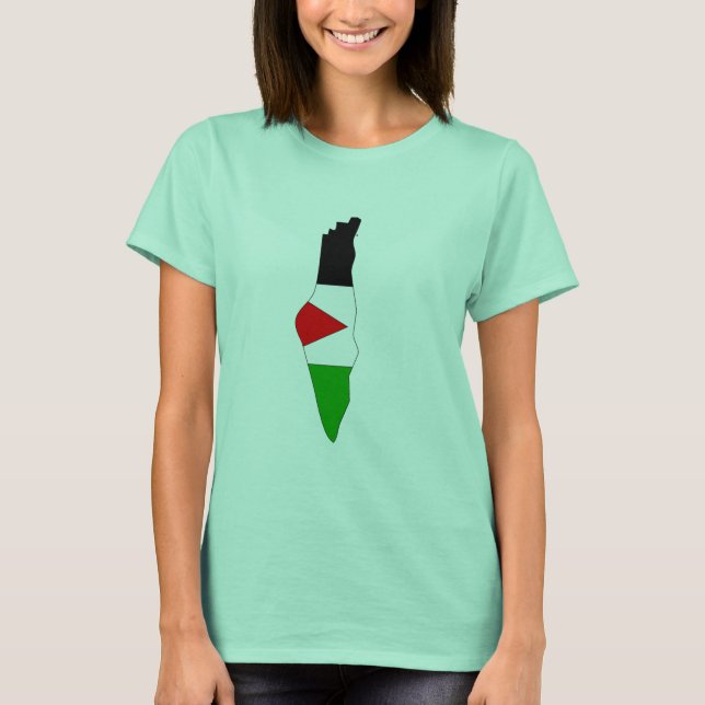 Camiseta Mapa de bandera de Palestina (Anverso)