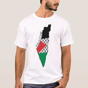 Camiseta Mapa de bandera de Palestina