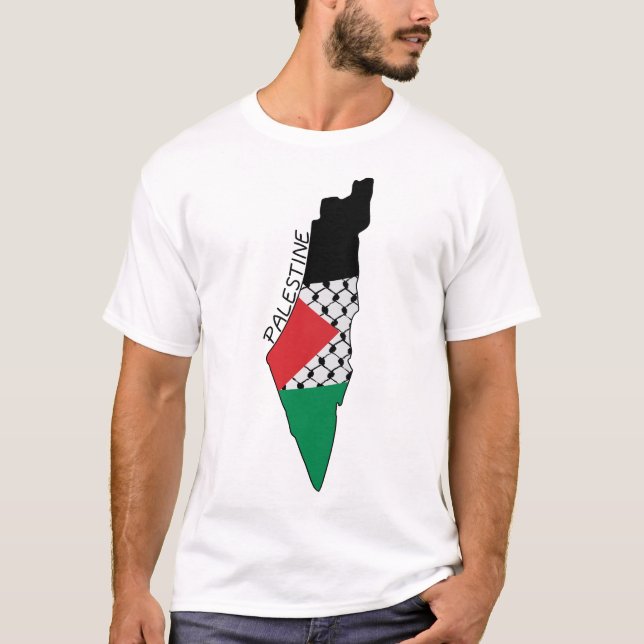 Camiseta Mapa de bandera de Palestina (Anverso)