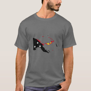 Camiseta Mapa De Bandera De Papúa Nueva Guinea