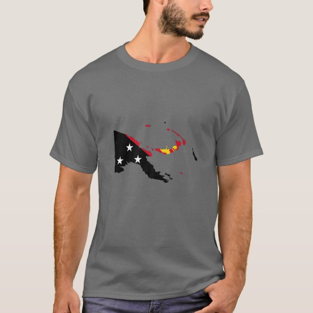 Camiseta Mapa De Bandera De Papúa Nueva Guinea (Anverso)