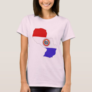 Camiseta Mapa de bandera de Paraguay
