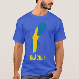 Camiseta Mapa de bandera de Suecia Blågult T-Shirt