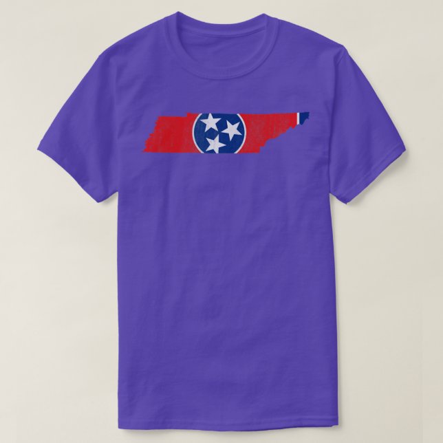 Camiseta Mapa de bandera de Tennessee, estado voluntario en (Diseño del anverso)