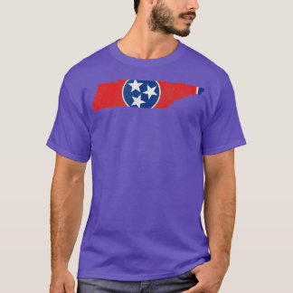 Camiseta Mapa de bandera de Tennessee, estado voluntario en